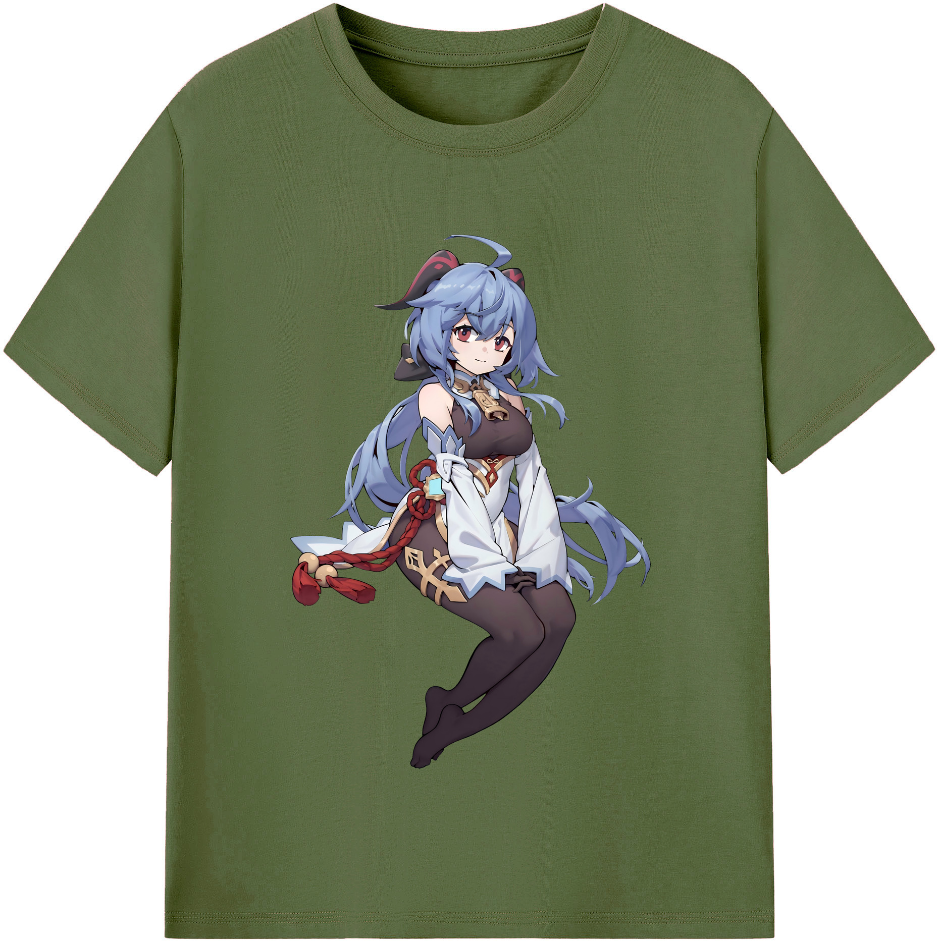 げんし神 甘雨 かんう genshin Ganyu 綿100％半袖Tシャツ（フロントプリント）